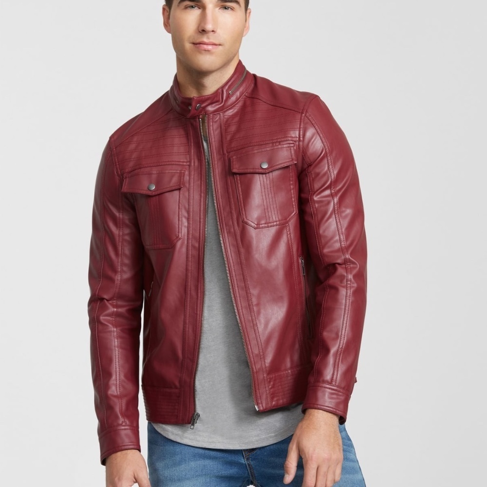 New G by GUESS Big Sur Faux-Leather Moto Jacket